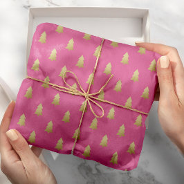 Modern Faux Gold Foil Julgranar fold Färg Presentpapper