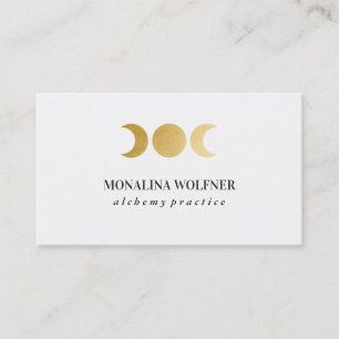 Modern Faux Gold Foil Måne Phase Elegant Simple Visitkort