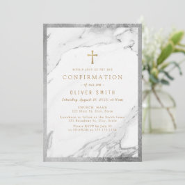 Modern faux gold silver marble-bekräftelse inbjudningar