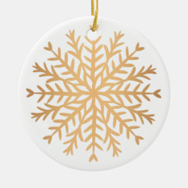 Modern Faux Gold Snowflake Christmas Julgransprydnad Keramik
