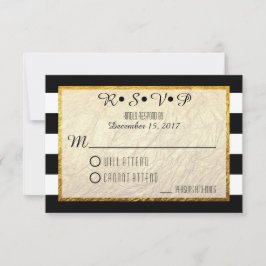 Modern Faux Guld Black White Rand Bröllop OSA