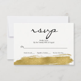 Modern Faux Guld Brushstroke-Bröllop OSA kort