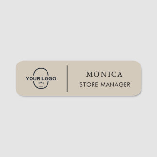 Modern Faux Guld Business Logotyp Namn bricka Namnbricka