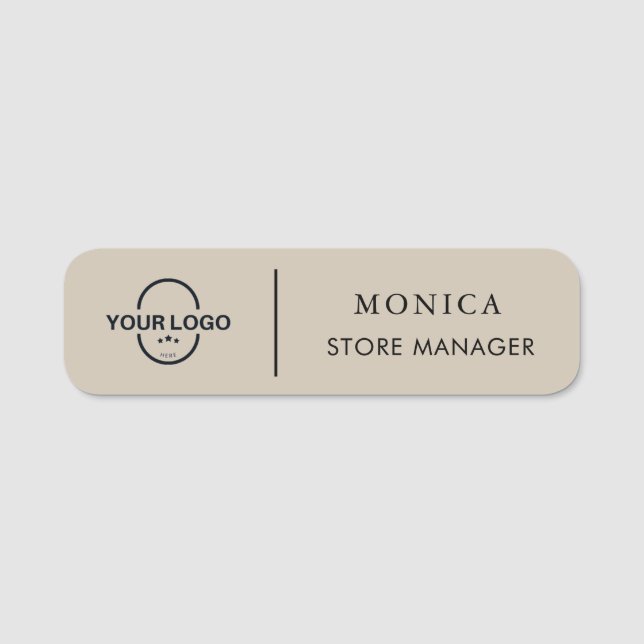 Modern Faux Guld Business Logotyp Namn bricka Namnbricka (Framsida)