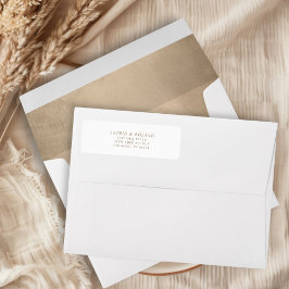 Modern Faux Guld Calligraphy Bröllop Adress Returadress Etikett