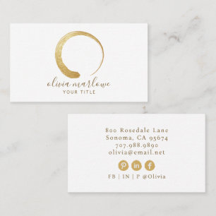 Modern Faux Guld Circle Logotyp Visitkort