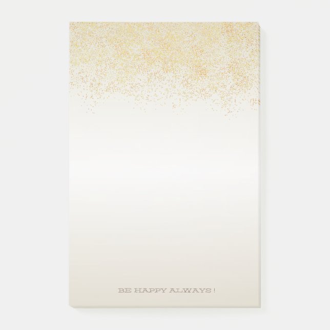Modern Faux Guld Confetti - Personlig Post-it Block (Framsida)