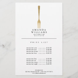 Modern Faux Guld Fork Catering Logotyp II