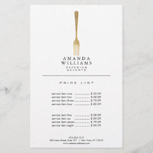 Modern Faux Guld Fork Catering Logotyp II