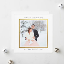 Modern Faux Guld Första Julen Herr och Fru Platt