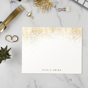 Modern faux guld glitter personlig Stationery Anteckningskort