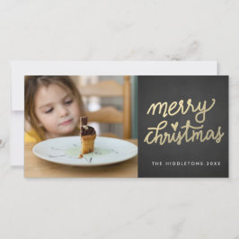 Modern Faux Guld God jul Handskriftlig Julkort