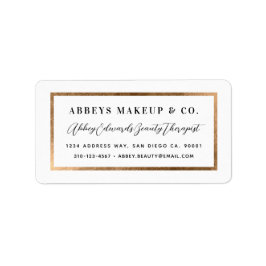 Modern Faux Guld Gräns Business Label Stickers Adressetikett