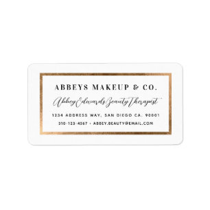 Modern Faux Guld Gräns Business Label Stickers Adressetikett