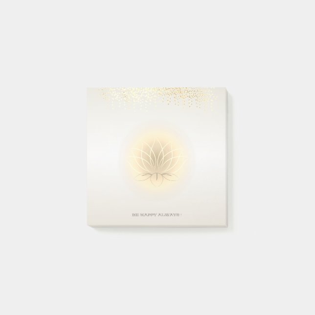 Modern Faux-Guld Konfetti,Lotus Post-it Block (Framsida)
