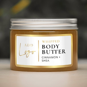 Modern Faux Guld Logotyp Body Butter Burk vattentä Klistermärke