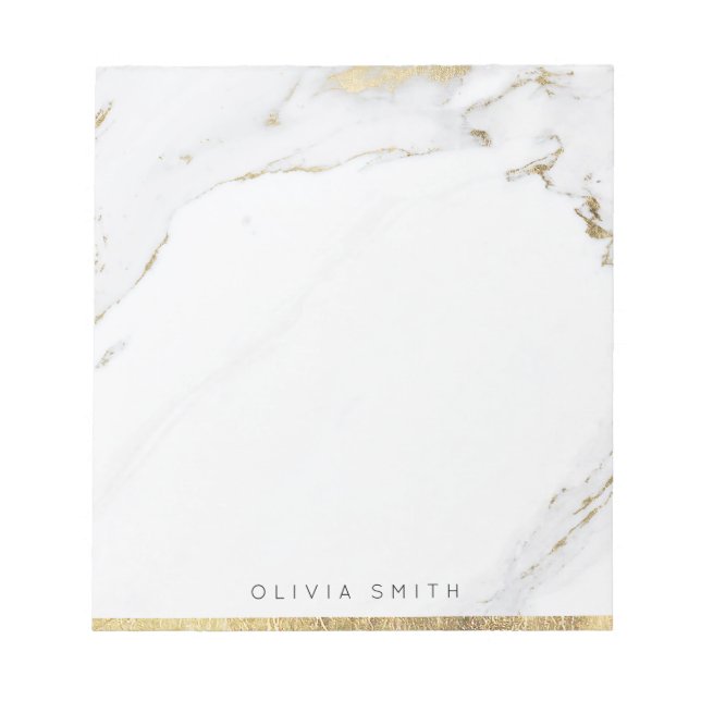 Modern faux guld marble personlig Stationery Anteckningsblock (Framsida)