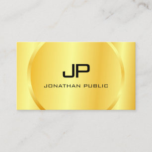 Modern Faux Guld Monogram Elegant Personlig Visitkort