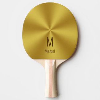 Modern Faux Guld Namn & Monogram Pingisracket