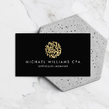 Modern Faux Guld Numbers Logotyp Accountant Black