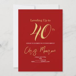 Modern faux Guld och Red Birthday-inbjudan Inbjudningar