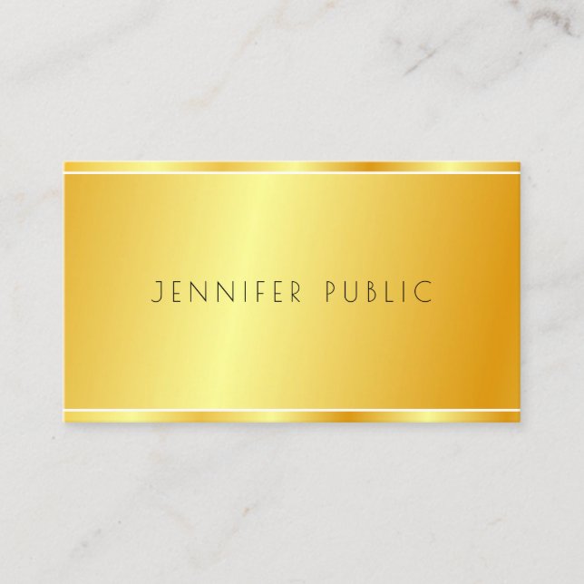 Modern Faux Guld Professionell Elegant Template Visitkort (Framsida)