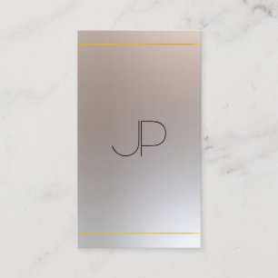 Modern Faux Guld Silver Monogram-Professionell Visitkort