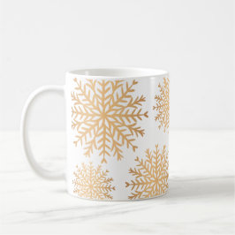Modern Faux Guld Snowflake Mönster-kaffe Mugg