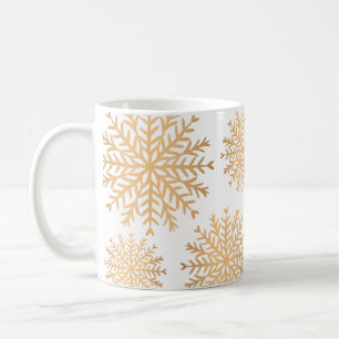 Modern Faux Guld Snowflake Mönster-kaffe Mugg