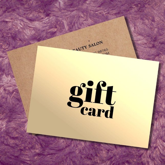 Modern Faux Guld tryckt Kraft Beauty Gift Card Visitkort (Skapare uppladdad)