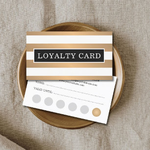 Modern Faux Guld White Rand Beauty Loyalty Card Lojalitetskort