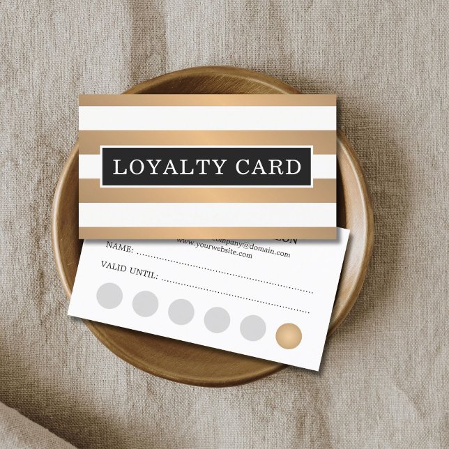 Modern Faux Guld White Rand Beauty Loyalty Card Lojalitetskort (Skapare uppladdad)