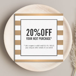 Modern Faux Guld White Rand Beauty Salon Coupon Rabattkort