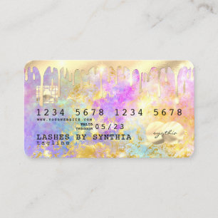 modern faux holografisk opalsten visitkort