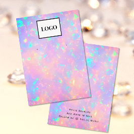 Modern Faux HoloGraph Add Logotyp Earring Card Visitkort