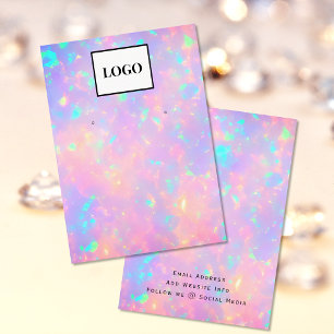 Modern Faux HoloGraph Add Logotyp Earring Card Visitkort