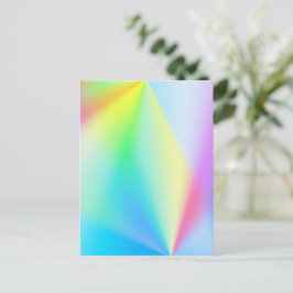 Modern faux iridescent pastel rainbow färg vykort