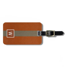 Modern Faux Leather Monogram-Orange
