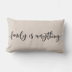 Modern Faux linen-familj citat Lumbar Pillow Lumbarkudde