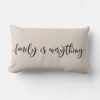 Modern Faux linen-familj citat Lumbar Pillow Lumbarkudde