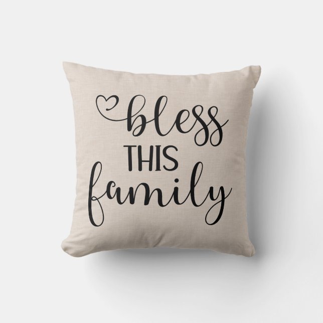 Modern Faux linen-familjekurs Kudde (Framsida)