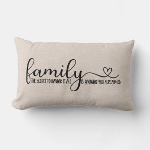 Modern Faux linen-familjekurs Lumbarkudde