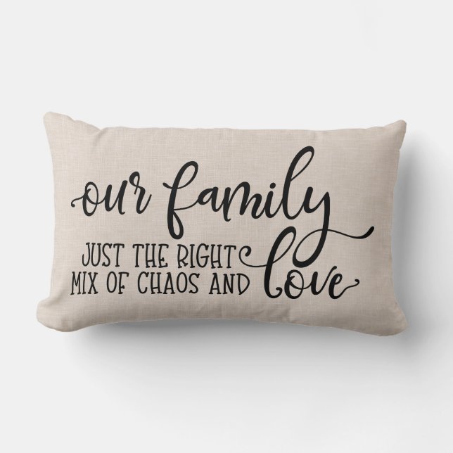Modern Faux linen-familjekurs Lumbarkudde (Framsida)