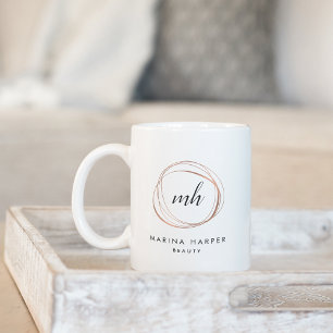 Modern Faux Ro Guld Abstrakt Logotyp Kaffemugg