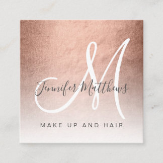 Modern Faux Ro Guld Abstrakt Makeup Artist Fyrkantigt Visitkort