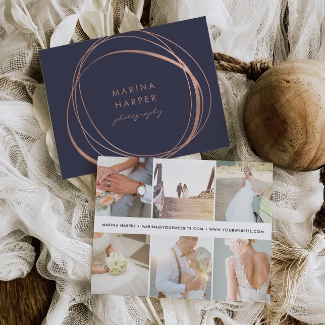 Modern Faux Ro Guld Logotyp Vykort (Skapare uppladdad)