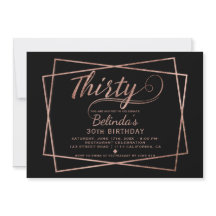 Modern faux ro guld-skript svart trettio