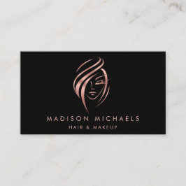 Modern Faux Rosa Guld Abstrakt Hair Makeup Busine Visitkort