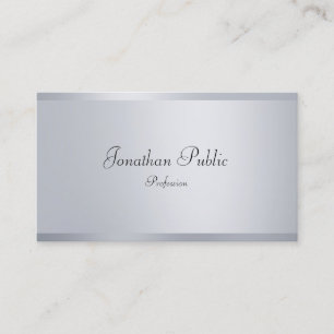 Modern Faux Silver Elegant Calligraphed-mall Visitkort