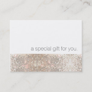 Modern Faux Silver Sequins Beauty Gift Certificate Rabattkort